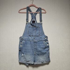 Vtg Y2K‎ No Boundaries Overalls SZ XL 15-17 Denim Shortalls 90s